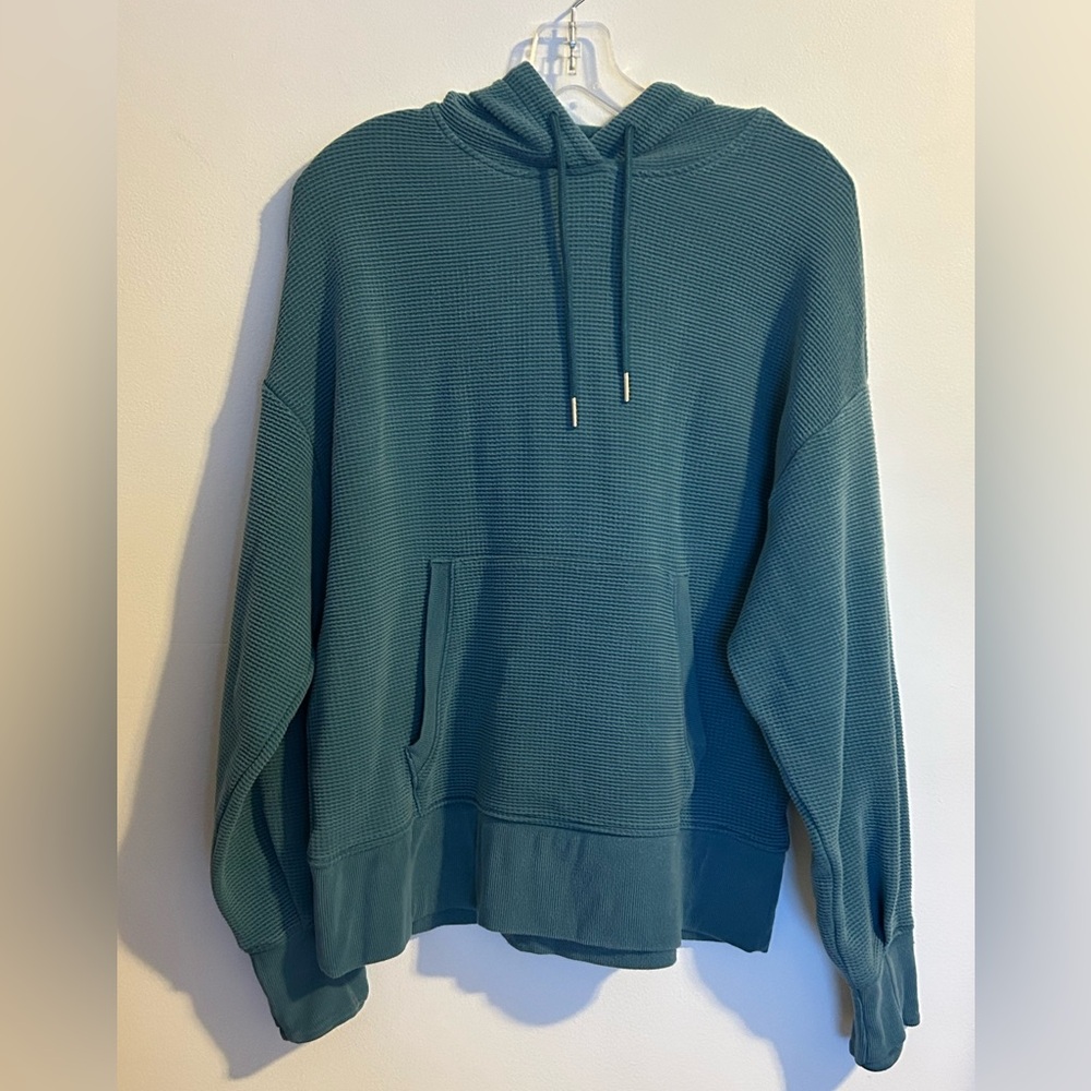 Athleta Balance Waffle Hoodie Teal